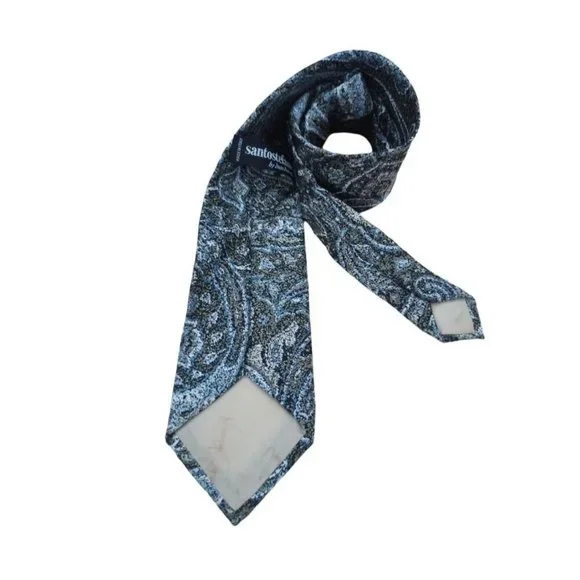 SANTOSTEFANO BY ITALO FERRETTI Green Paisley Silk Tie ITALY 58”/ 3.1” EX COND